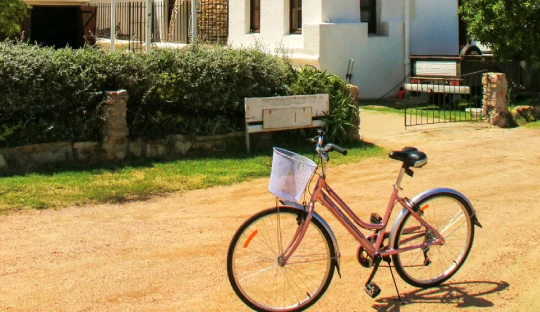 Una bicicleta en una zona residencial de Colonia del Sacramento