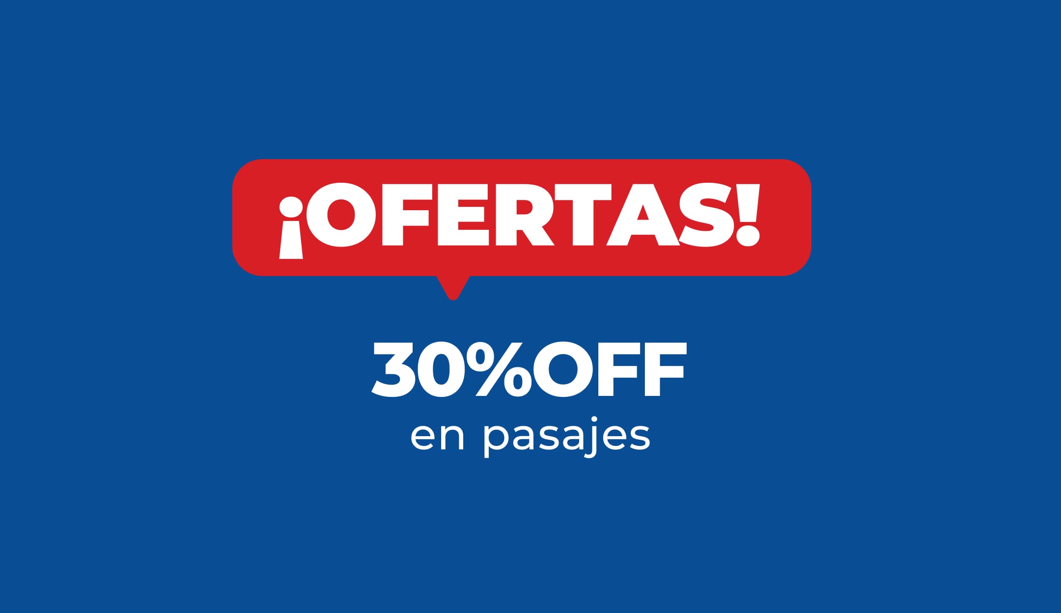 30% OFF en pasajes
