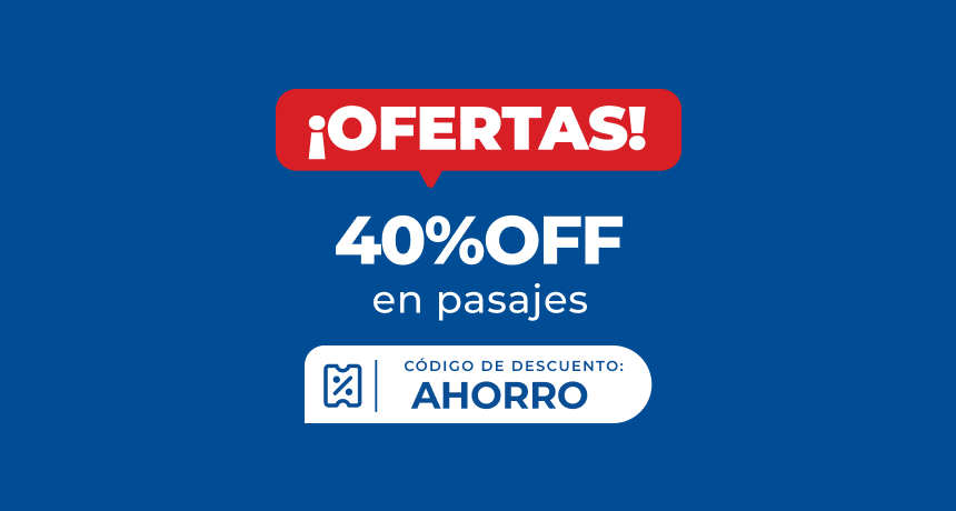 40% OFF en pasajes