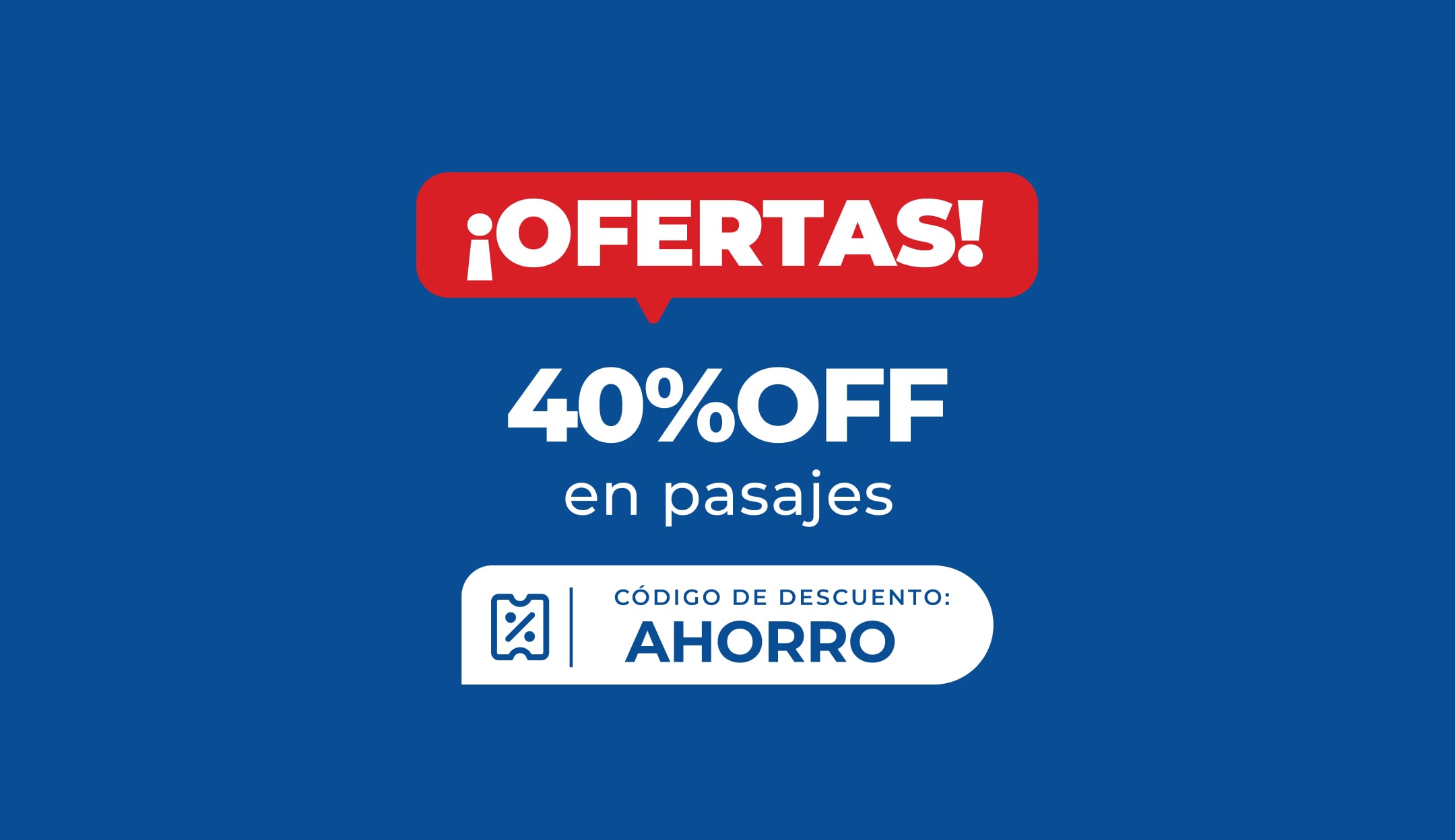 40% OFF en pasajes