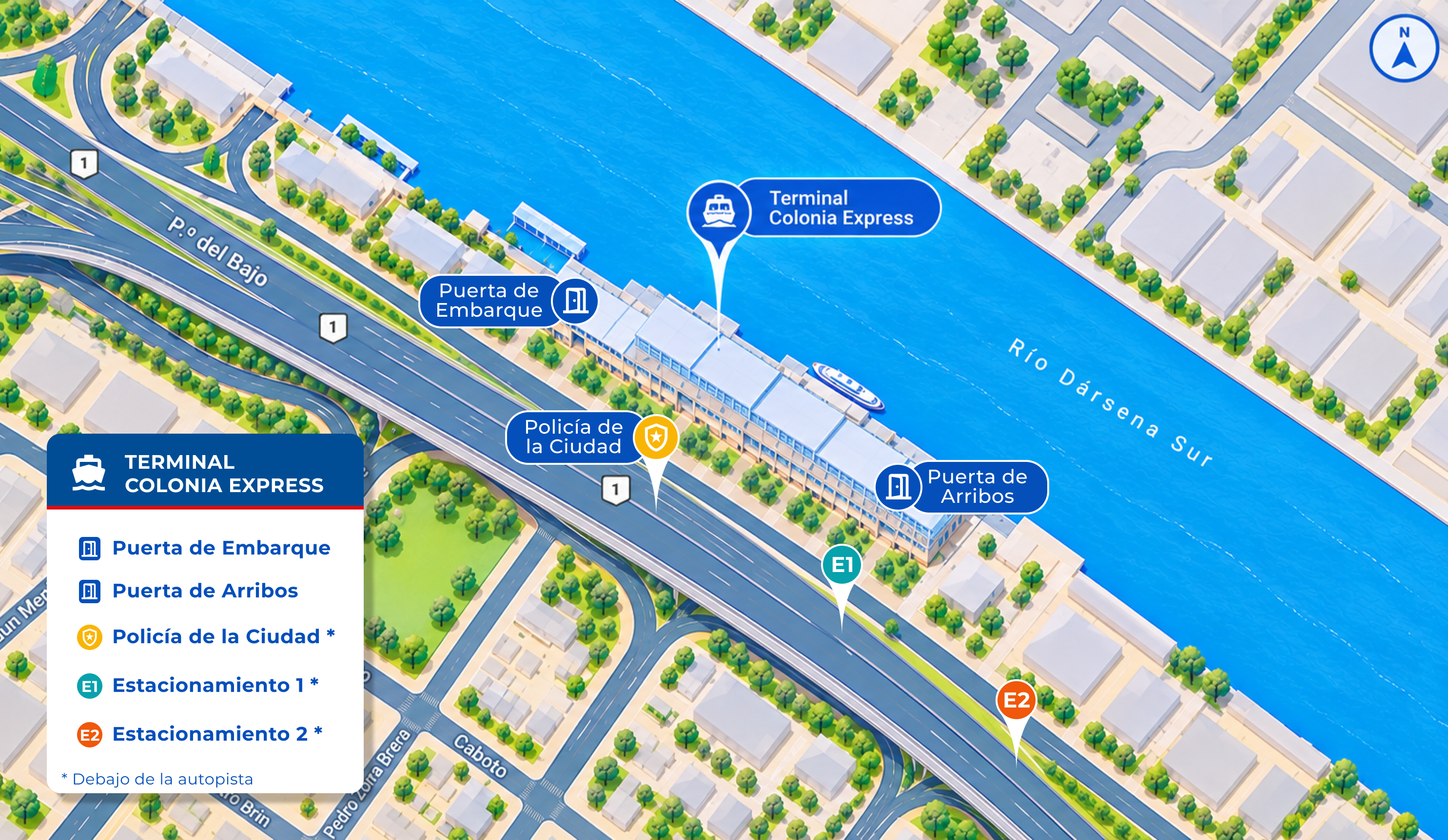Parking map - Colonia Express