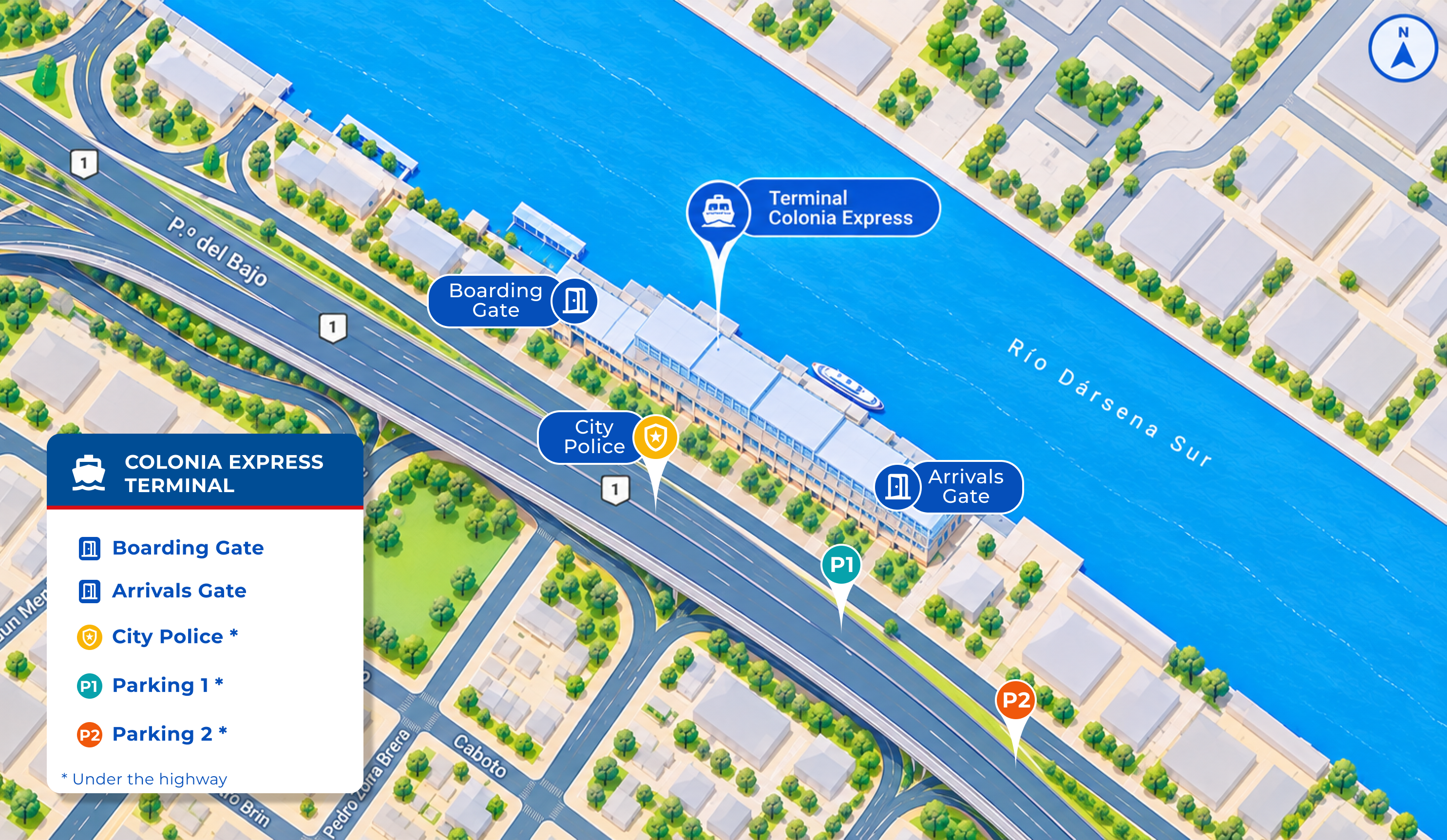 Parking map - Colonia Express