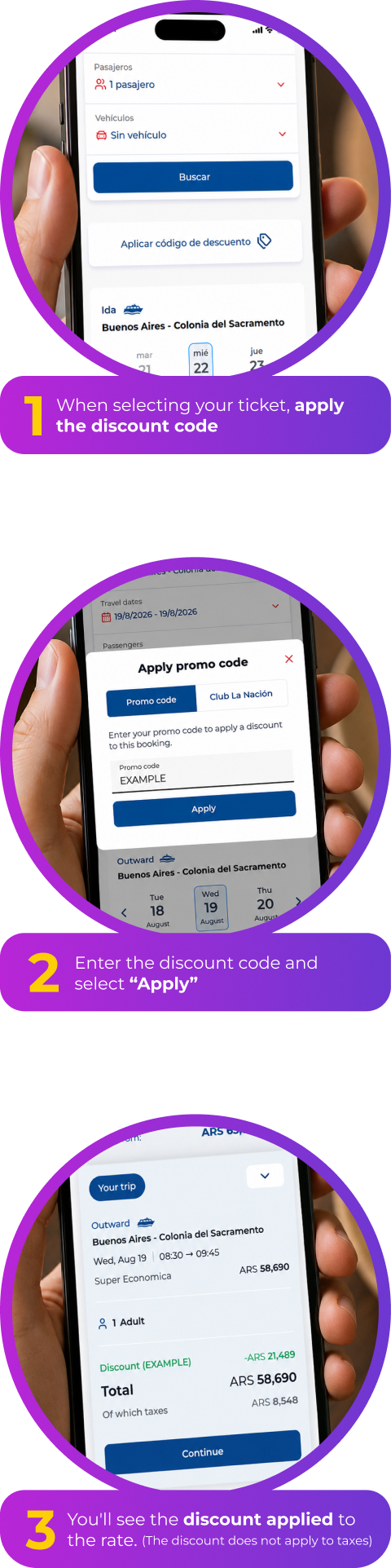 Paso a paso para cargar un código de descuento en la web - Colonia Express